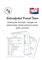 Vorschau - Stundenentwürfe - Materialpaket Present Tenses English (simple, continuous, perfect) - Deckblatt