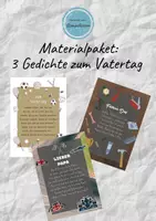 Vorschau - Poster - Materialpaket: 3 Gedichte zum Vatertag - Vatertagsgedicht (inkl. Englisch) - Deckblatt