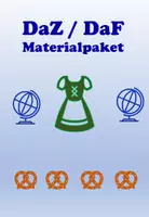 Vorschau - Arbeitsblätter - DaF A1 und A2 - Materialpaket Deutsch - Zahlen / Farben / Wochentage / Monate / Hilfsverben - Deckblatt