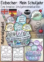 Vorschau - Mal- und Bastelvorlagen - Eisbecher / Schuljahresende Craftivity - PAKET (D&E) - Deckblatt
