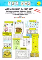 Vorschau - Stationenlernen - Alle Materialien zu "Sch sch" - schwarz-weiß und farbig (Druckschrift) - Deckblatt