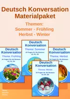 Vorschau - Stundenentwürfe - 4 Sprechanlässe - Sommer, Frühling, Herbst, Winter - 4 Jahreszeiten, Sprechanlass daf, daz, Konversation A2, B1, B2, Deutsch, Sprechübung - Deckblatt