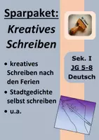 Vorschau - Stundenentwürfe - Sparpaket: Kreatives Schreiben (Klasse 5-9, Lyrik, Parallelgedicht, Geschichten, Ferienabenteuer u.a.) #Losgehts25 - Deckblatt