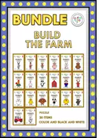Vista previa - Manualidades / Dibujos para colorear - Bundle Build a Farm's Crafts Puzzle Animals Barn Color - Portada