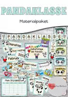 Vorschau - Mal- und Bastelvorlagen - Pandaklasse - Materialpaket (wachsend) - Deckblatt