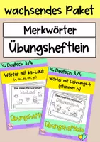 Vorschau - Arbeitsblätter - Merkwörter Übungshefte wachsendes Paket - Deckblatt