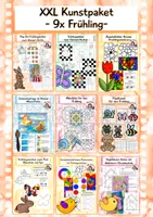 Vorschau - Stundenentwürfe - XXL Kunst Materialpaket Frühling, Grundschule - Deckblatt