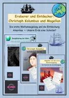 Vorschau - Stundenentwürfe - Materialpaket: Eroberer und Entdecker: Christoph Kolumbus und Magellan - Die erste Weltumsegelung und die Entdeckung Amerikas + Unsere Erde eine Scheibe? Materialpaket - Deckblatt