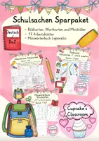 Vista previa - Unidades / Secuencias / Situaciones de Aprendizaje - Aléman - escuela - paquete: hojas de trabajo, tarjetas con imagénes, diccionario de imágenes - Schule - bundle Deutsch - Portada