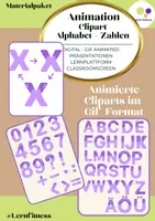 Vorschau - selbst erstellte Cliparts/Grafiken - Materialpaket: Cliparts mit Animation im Gif-Format, Alphabet + Zahlen + Rechenzeichen (auch kommerziell) - Deckblatt
