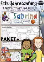 Vorschau - Arbeitsblätter - Namensschilder / Name Tags - Schuljahresanfang Paket (D/E) - Deckblatt