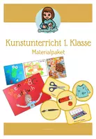 Vorschau - Mal- und Bastelvorlagen - Materialpaket: Kunstunterricht 1. Klasse - Bastelbuch und Materialtransparenz - Deckblatt