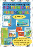 Vorschau - Bildkarten - Wachsendes Materialpaket - Kunterbunte Feriengrüße SOMMER - Deckblatt