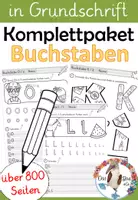 Vorschau - Stundenentwürfe - Komplettpaket Buchstabeneinführung - GRUNDSCHRIFT - Buchstaben einführen in der 1.Klasse - Deckblatt