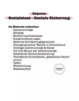 Vorschau - Stundenentwürfe - Sequenz: Sozialstaat - Soziale Sicherung (min. 17 Schulstunden) - Deckblatt