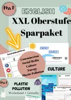 Vorschau - Unterrichtsreihen - XXL Sparkpaket - Englisch Oberstufe (Social media, culture, consumerism, energy, plastic pollution) - Deckblatt