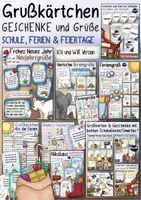 Vorschau - Arbeitsblätter - Grußkärtchen / Grußkarten / Geschenke 💌 - Schule, Ferien und Feiertage - Deckblatt