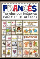 Vista previa - Tarjetas / Manipulativos - FRANCÉS - Tarjetas con imágenes y palabras - PAQUETE DE AHORRO - Portada