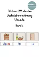 Vorschau - Bildkarten - Materialpaket Bild-und Wortkarten Buchstabeneinführung "Umlaute" - Deckblatt