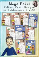 Vorschau - Arbeitsblätter - Mega-Paket Ziffern, Zahl, Menge und Zahlenraum bis 20 - Deckblatt