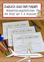 Vorschau - Arbeitsblätter - Wiederholungsheft Stoff 1 bis 3. Klasse - Zurück aus den Ferien SET - Deckblatt