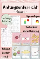 Vorschau - Arbeitsblätter - Anfangsunterricht Klasse 1 – Materialpaket für den Schulstart – Deutsch & Mathe - Deckblatt
