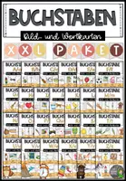 Vorschau - Mal- und Bastelvorlagen - XXL - Paket Buchstaben Bildkarten und Wortkarten von A bis Z - Deckblatt