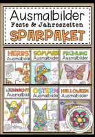 Vorschau - Mal- und Bastelvorlagen - FESTE & JAHRESZEITEN - Ausmalbilder (wachsendes Paket) - Deckblatt