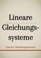 Vorschau - Präsentationen/Tafelbilder - Tafelbilder - Lineare Gleichungssysteme (Materialpaket) - Deckblatt