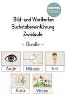 Vorschau - Bildkarten - Materialpaket Bild-und Wortkarten Buchstabeneinführung "Zwielaute" - Deckblatt