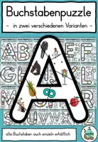 Vorschau - Arbeitsblätter - Buchstabenpuzzle A-Z mit Anlauten - 2-fach differenziert - DaZ / Deutsch - Deckblatt