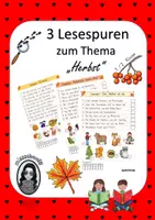 Vorschau - Arbeitsblätter - Materialpaket: 3 Lesespuren rund um den Herbst 1./2. Kl. - Deckblatt