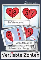 Vorschau - Arbeitsblätter - Materialpaket: verliebte Zahlen - Deckblatt