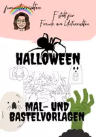 Vorschau - Mal- und Bastelvorlagen - Materialpaket Halloween Mal- und Bastelvorlagen - Deckblatt