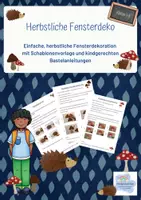 Vorschau - Mal- und Bastelvorlagen - Materialpaket: Herbstliche Fensterbilder/ Fensterdeko - Deckblatt