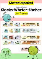 Vorschau - Stationenlernen - Materialpaket Klecks-Wörter-Fächer - Deckblatt