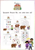 Vorschau - Spiele - Brauner Bär: Sparpaket – anhand der Lektüre „Brauner Bär, wen siehst denn du?“ – DaZ/Deutsch – Kl. 1/2 - Deckblatt