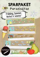 Vorschau - Fördermaterial/Inklusion - SPARPAKET Purzelsätze Frühling, Sommer, Herbst & Winter - Deckblatt