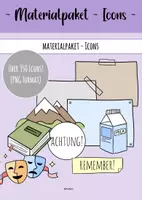 Vorschau - selbst erstellte Cliparts/Grafiken - Über 350 Cliparts / Icons zur Gestaltung von Arbeitsblättern - Materialpaket - Deckblatt
