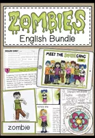 Vista previa - Hojas de trabajo - ZOMBIES - (Meet the Zombie Gang) - ENGLISH BUNDLE - Portada