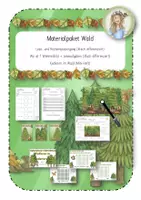Vorschau - Arbeitsblätter - Materialpaket Wald (Wo ist? Leseübungen, Wimmelbild, Rechen- und Lesespaziergang und Koding Heft) - Deckblatt