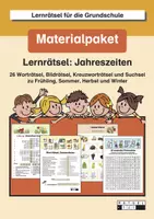 Vorschau - Arbeitsblätter - Lernrätsel Jahreszeiten - Motivierende Rätsel zu Frühling, Sommer, Herbst und Winter - Deckblatt