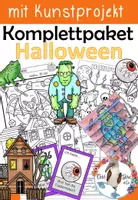 Vorschau - Unterrichtsreihen - Komplettpaket - Halloween mit Bastel - und Kunstprojekt - Deckblatt