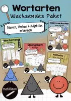 Vorschau - Arbeitsblätter - Wortarten | Wachsendes Sparpaket | Kl. 1–3 - Deckblatt