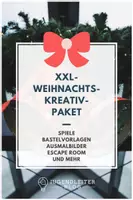 Vorschau - Mal- und Bastelvorlagen - 🎄XXL Weihnachts-Kreativ-Paket mit Spielen, Bastelideen, Malvorlagen und mehr - Deckblatt
