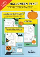 Vorschau - Arbeitsblätter - HALLOWEEN Materialpaket / Sparpaket - Arbeitsblätter, Ausmalen - Deckblatt