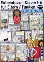 Vorschau - Stationenlernen - Materialpaket für Eltern / 🏘️ Familie (zu Hause) - Klasse 1-6 - Deckblatt