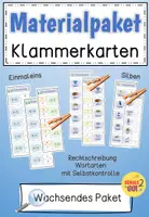Vorschau - Stationenlernen - Materialpaket Klammerkarten (wachsend) - Deckblatt