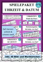 Vorschau - Arbeitsblätter - Uhrzeiten & Datum SPARPAKET - 5 Spiele für den DaF-Unterricht - Deckblatt