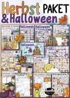 Vorschau - Mal- und Bastelvorlagen - Herbst & Halloween 🍁🎃👻 - XL Materialpaket - Deckblatt